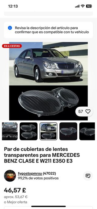 Par de cubiertas de lentes transparentes MERCEDES