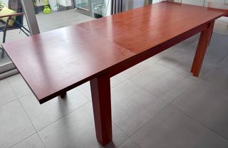 Mesa comedor madera maciza 160 (230) x 90 x 76. 