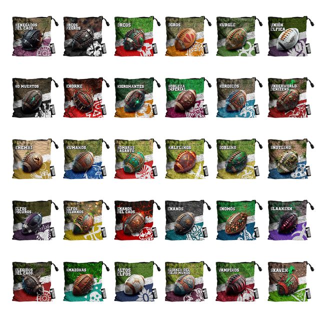 ⭐🏉 Blood Bowl 🏉⭐ - Bolsas para dados y tiradados
