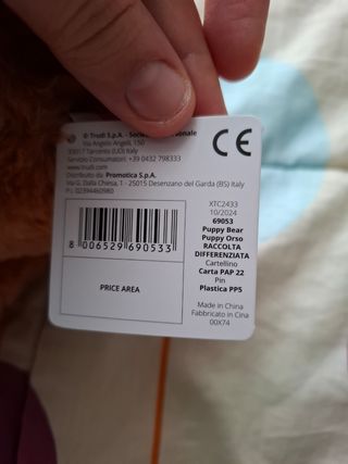 Trudi peluche Orso Puppy