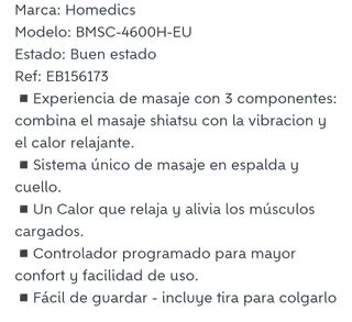 Respaldo masajeador Homedics