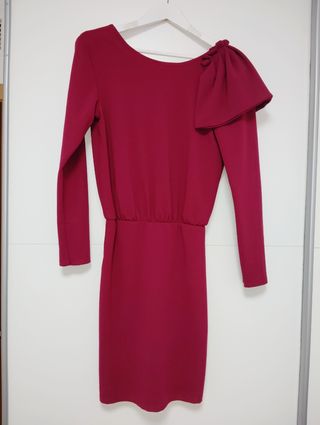 Vestido fiesta rojo granate