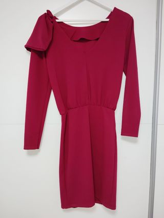 Vestido fiesta rojo granate