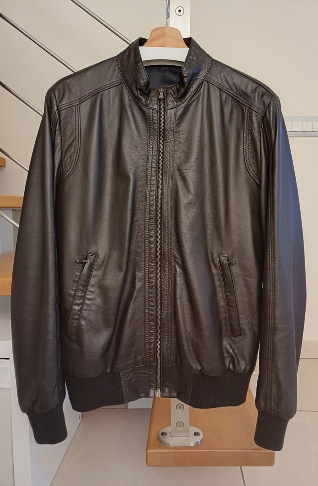 Giubbotto in pelle marrone