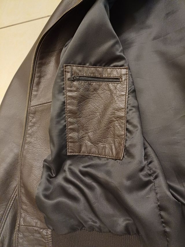 Giubbotto in pelle marrone