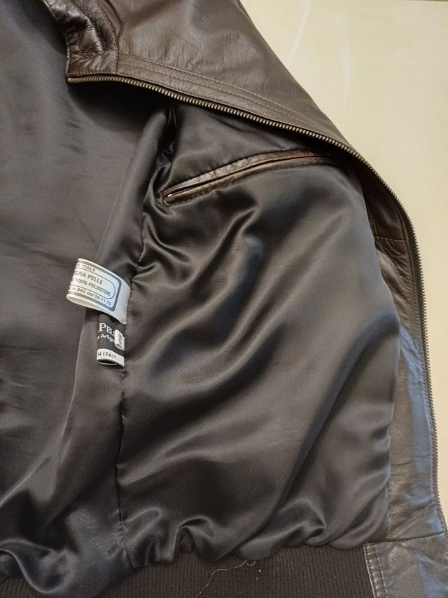 Giubbotto in pelle marrone