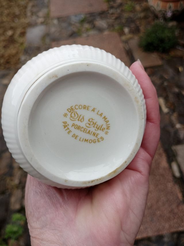 Limoges porcellana lattiera con coperchio