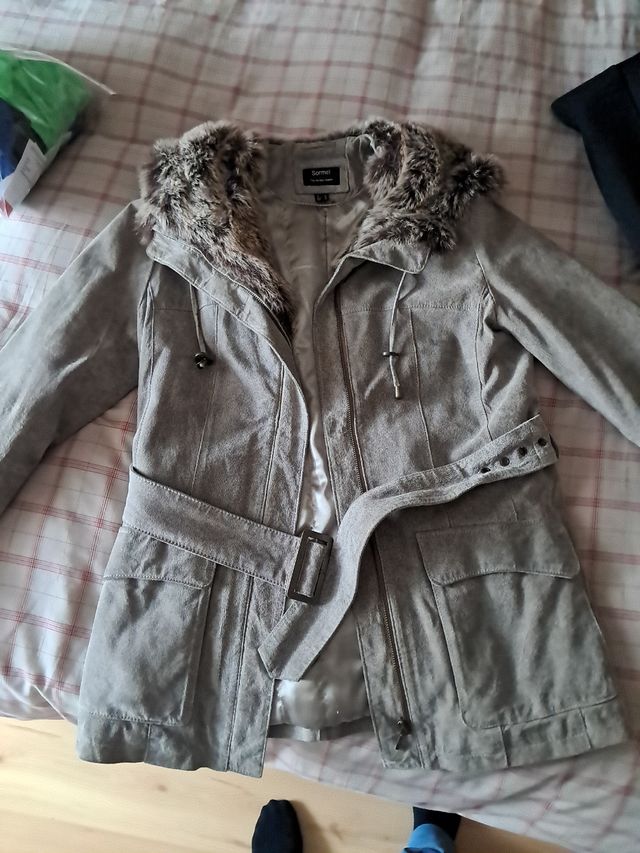 Chaqueta larga piel vuelta ante