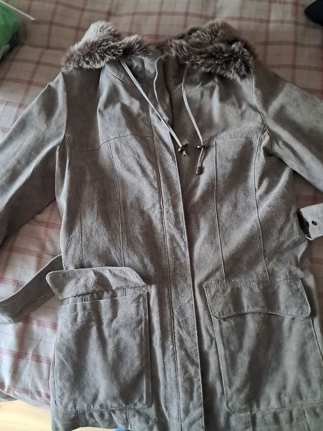 Chaqueta larga piel vuelta ante