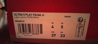 Botas de fútbol junior Puma ultra 5 ,sin estrenar.