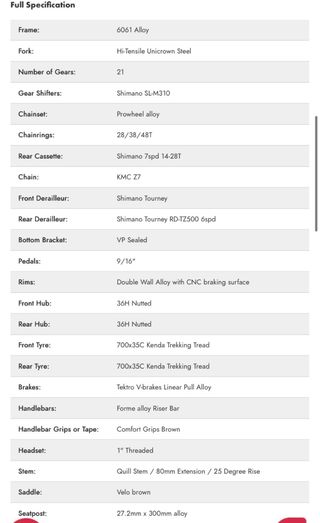 Bicicleta Hartington Hibrida Paseo Mujer