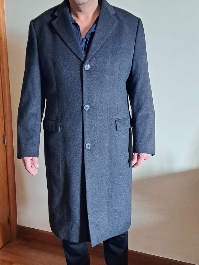 Cappotto lungo in cashmere grigio scuro