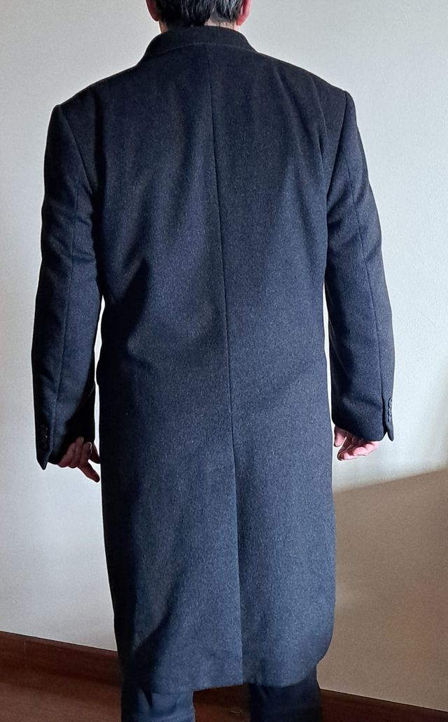 Cappotto lungo in cashmere grigio scuro