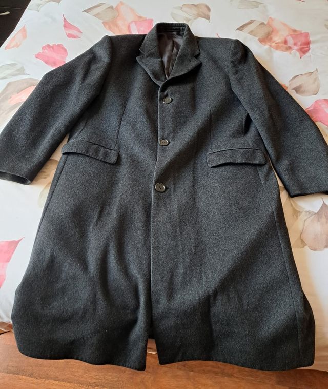 Cappotto lungo in cashmere grigio scuro