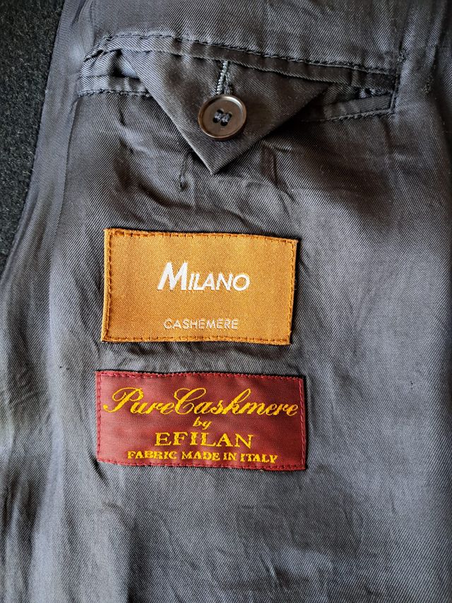 Cappotto lungo in cashmere grigio scuro