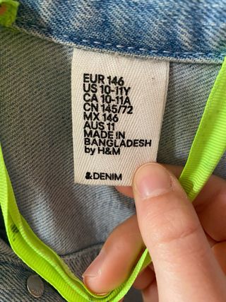 Chaqueta tejana H y M 10/11 años