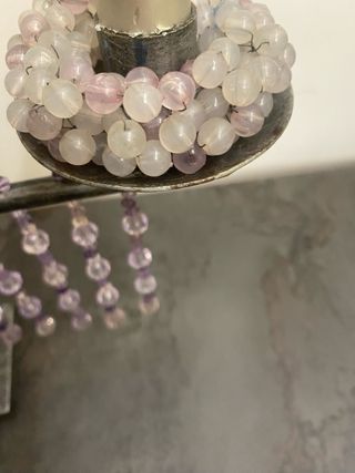 Candelabro quattro fuochi acciaio con pietre