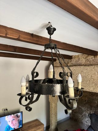 Lámpara techo rústica