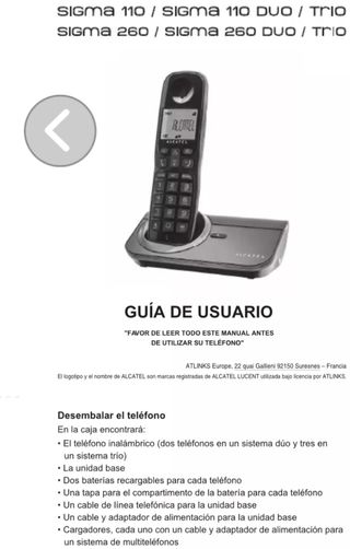 Telefono fijo inalámbrico 2 terminales