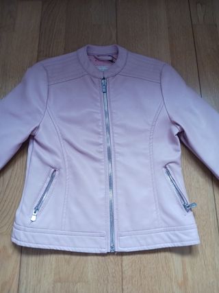 Chaqueta de cuero rosa para niña, El Corte Inglés