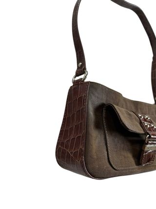 Borsa a spalla Guess Y2K Vintage Marrone pitonata