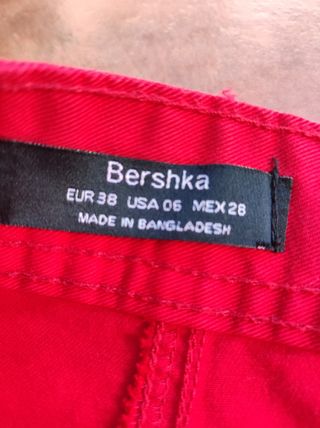 Falda vaquera roja mujer
