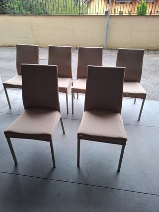 SET 6 SEDIE SOGGIORNO  IN ECOPELLE