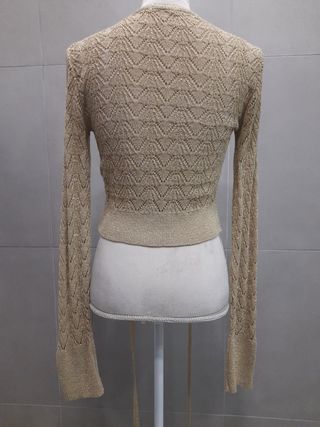 Casaco dourado croché