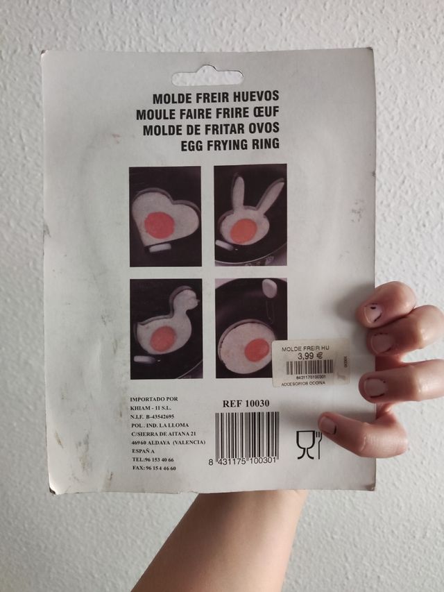 Molde huevo frito en forma de conejo