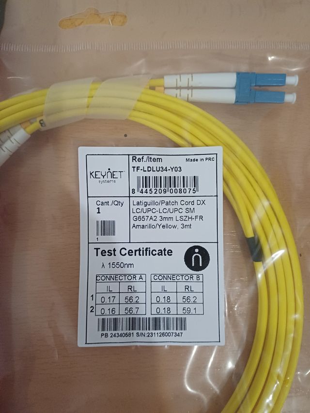 Latiguillos Rack fibra optica LC UPC patch