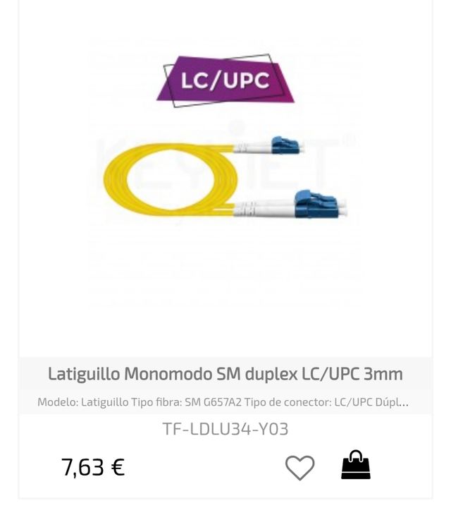Latiguillos Rack fibra optica LC UPC patch