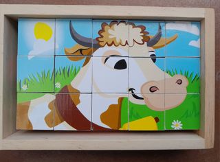 Lote 3 rompecabezas de madera. 18 meses