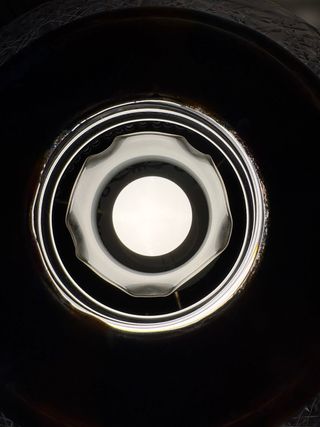 Lámpara antigua bronce cristal tallado esmalte