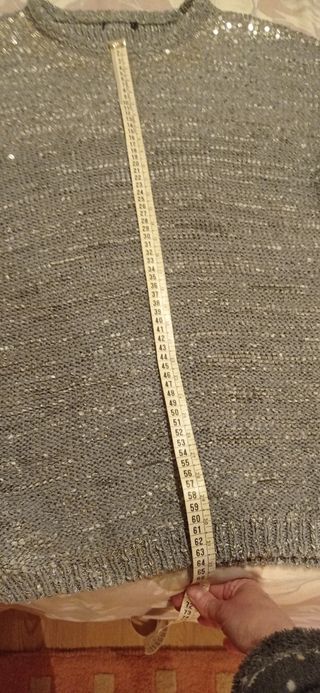 Jersey  gris verdoso con lentejuelas