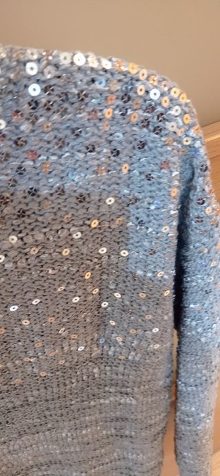 Jersey  gris verdoso con lentejuelas