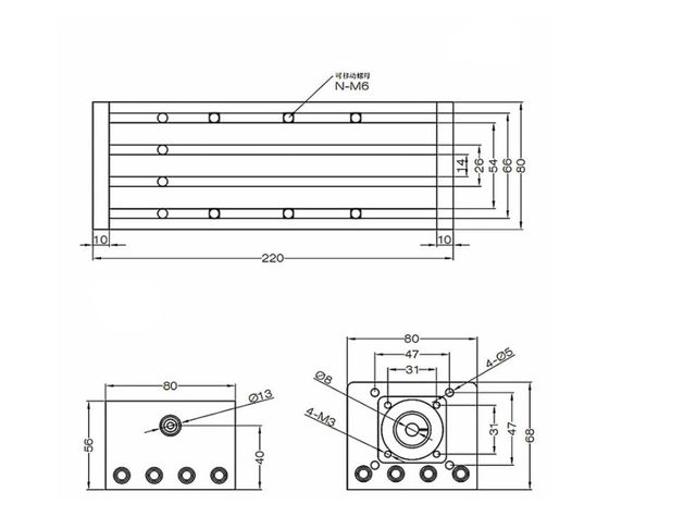 MODULO LINEAL IMPRESORA 3D CARRERA50 100 150 200mm