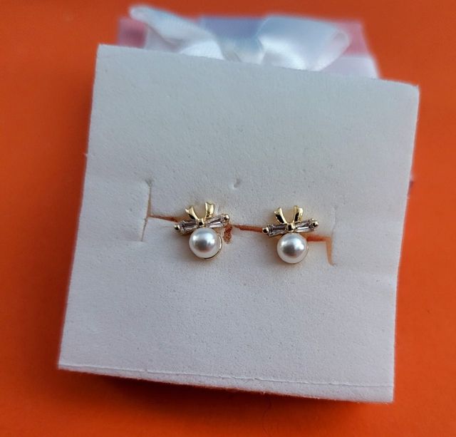 Pendientes de oro laminado para comunión