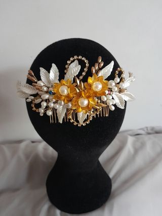 Tocado estilo joya boda, ceremonia, fiesta