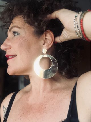 Pendientes flamenca oro rosado