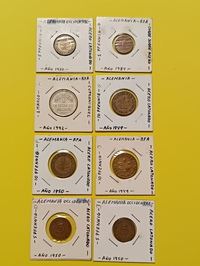 Lote 8 monedas alemanas.  Precio del lote: 1 Euro.