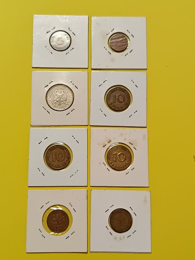 Lote 8 monedas alemanas.  Precio del lote: 1 Euro.