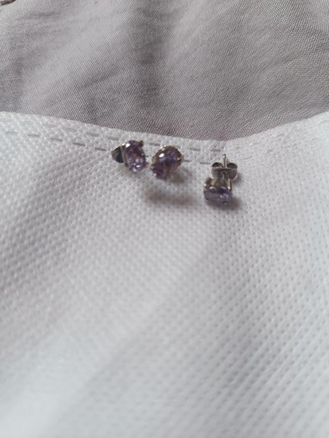 Pendientes piedra lila