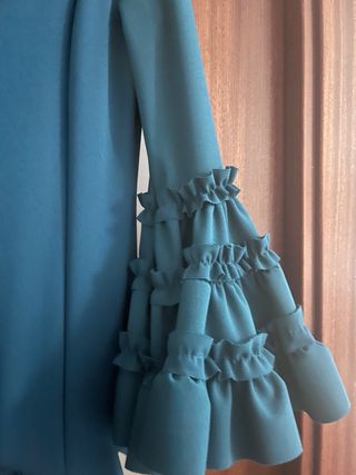 Traje se flamenca verde petroleo