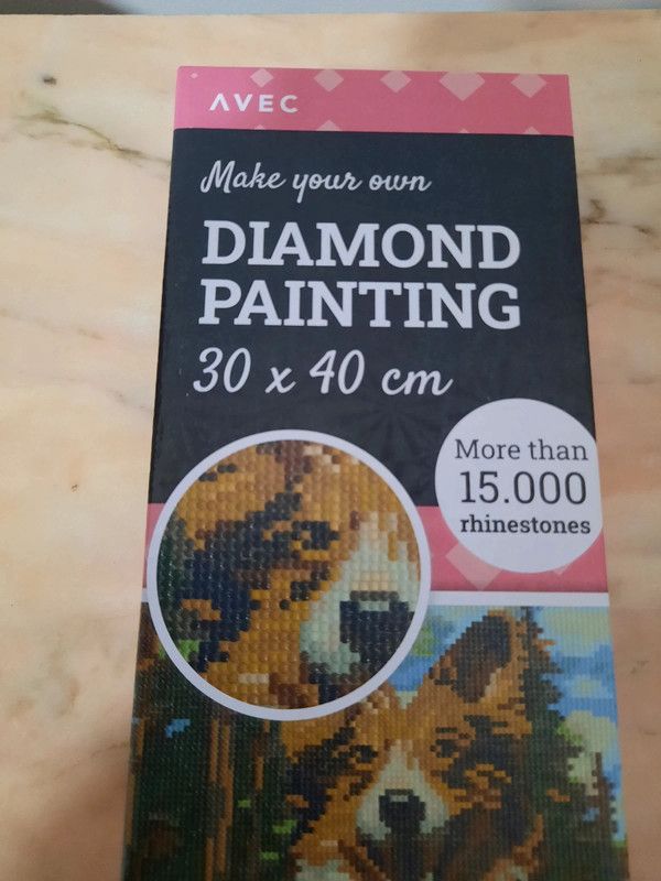 Diamond Painting 30x40 Dog, Shiny Rhinestones