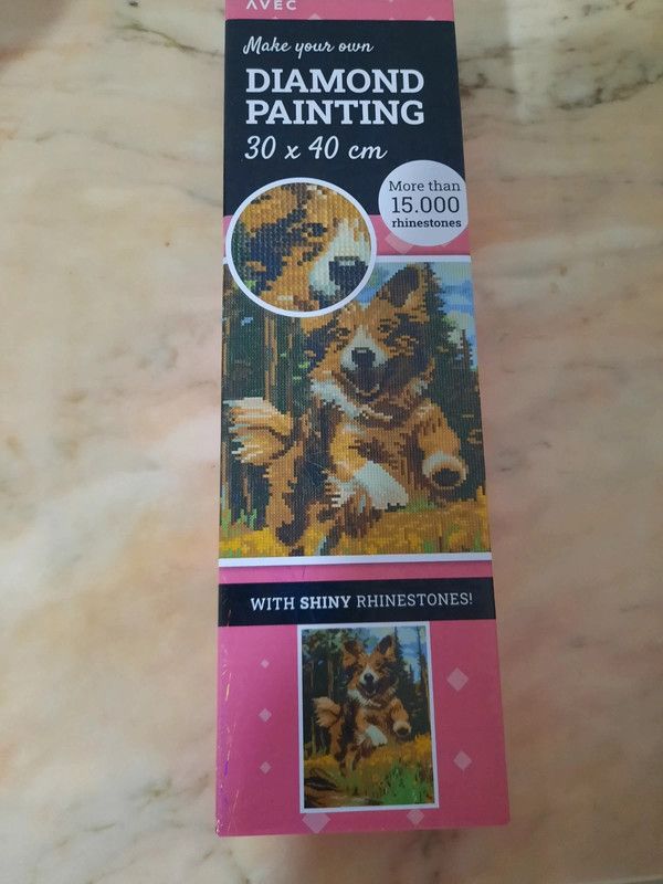 Diamond Painting 30x40 Dog, Shiny Rhinestones