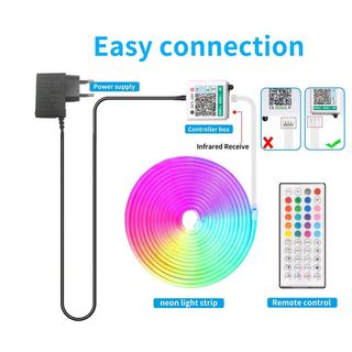 Striscia Flessibile Neon LED RGB 10m Impermeabile