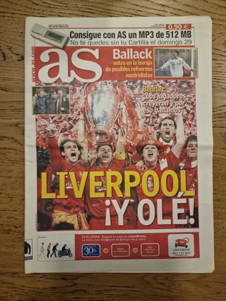 Periódico AS 5 Champions Liverpool