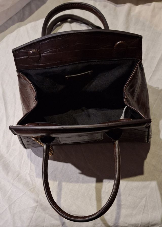 BOLSO ZARA MUJER CADENA MARRÓN