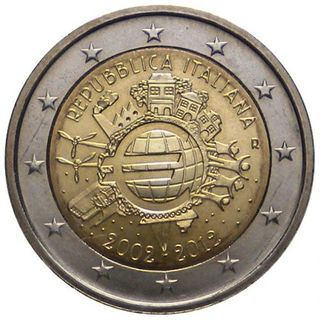 Moneda conmemorativa 2 euros Italia 2012