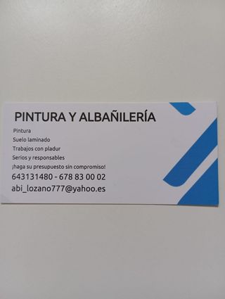 Se ofrece Pintor albañil, 
personal polivalente.